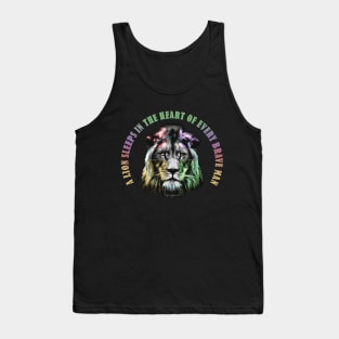 Colorful Lion Cross - high-quality vector graphic lion Tank Top